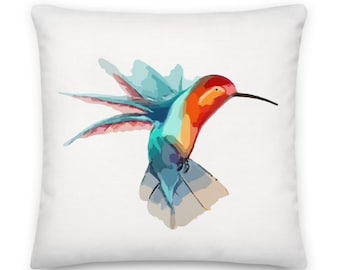 Hummingbird Square Throw Pillow - 22x22