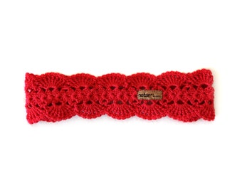 Red Summer Headband | Boho Crochet Headwrap | Handmade Hair Accessory