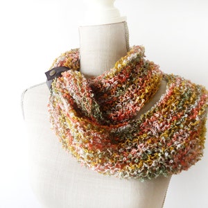 Orange Infinity Knit Scarf for Woman image 7