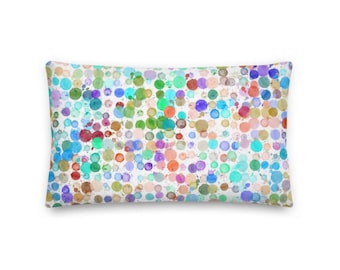 Colorful Polka Dots Rectangular Throw Pillow - 20x12