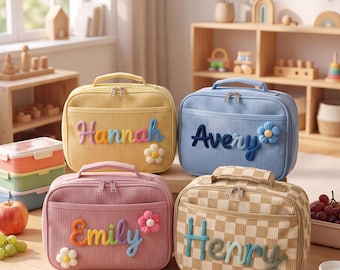 Personalized children's lunch bags, customized name lunch boxes, eco-friendly backpacks, back-to-school gifts, children's birthday gifts