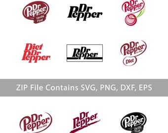 Dr. Drink Vector Svg, Bundle Layered SVG, cricut, cut files, layered vector file, pepper drink logo, Digital File Instant Download