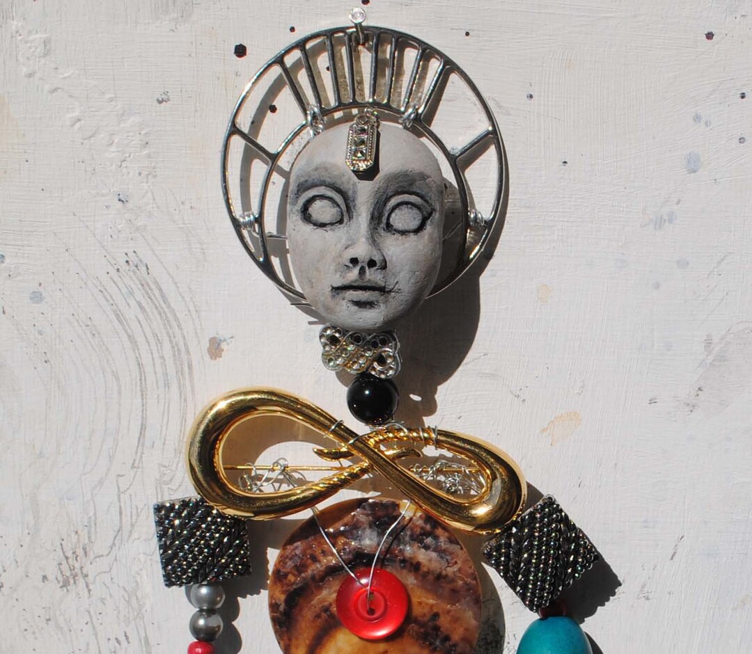 Original Upcycled Mixed Media Art Handmade Doll Sculpture. Etsy