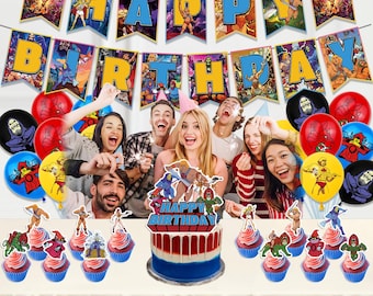 Masters of the Universe Birthday Decor Kit Party Supplies Banner Cake & Cupcake Toppers Balloons