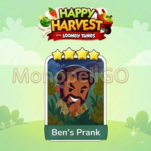 Ben's Prank - Monopoly_Go Sticker 4 Star - Happy Harvest Album ( Fast Delivery )