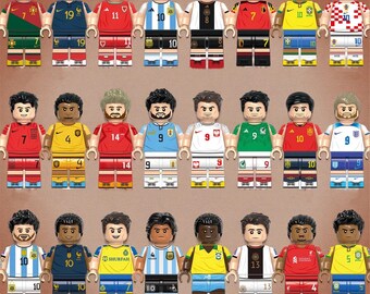 24PCS World Cup Football Minifigures Toys Sets, Kid Action figures Building Toys,Birthday Gifts