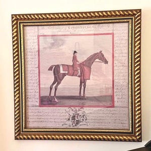 Bombay Art Print Cheval Rouan Roan Horse Framed Under Glass 19 x 19 LNC