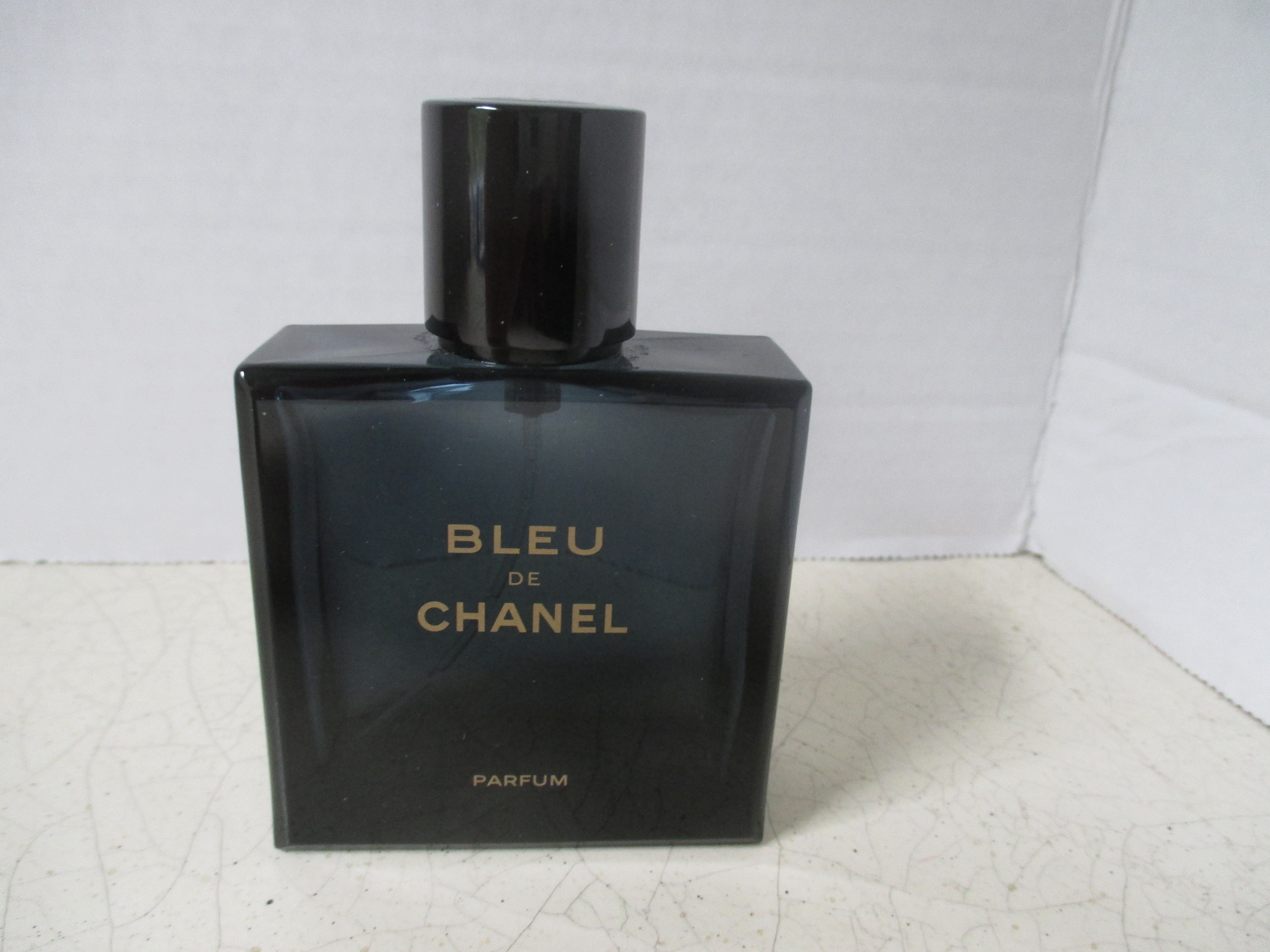 Chanel Bleu De Chanel Parfum Bottle Glass 7 Oz Empty EUC 