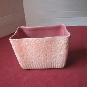 Vintage Shawnee Rectangular Pink White MCM Ceramic Planter