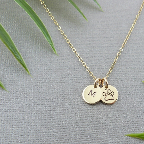 Hunde-Halskette für Frauen, Mutter-Geschenk, Haustier-Schmuck, Liebespfoten-Halskette, personalisierte Haustier-Halskette, kleine Roségold-Scheibe, personalisierter Haustier-Schmuck