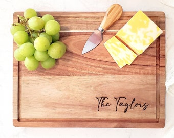 Engraved Wood Cheese Board, Custom Cutting Board, Charcuterie Board, Wood Serving Tray, Engagement/Wedding Gift, Client Realtor Gift, Rect
