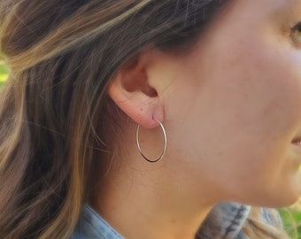 Thin Gold Hoops - Etsy