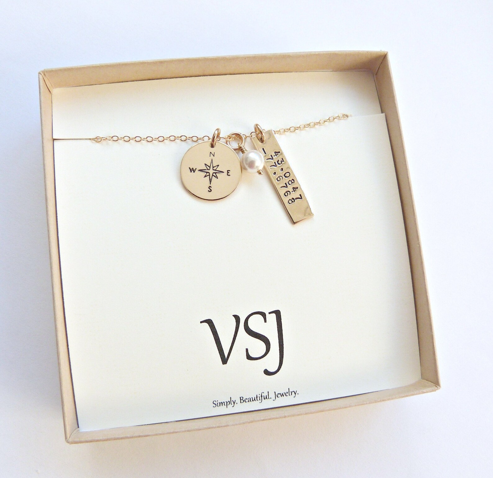 Custom Coordinates Rose Gold CoordinateJewelry Latitude Etsy