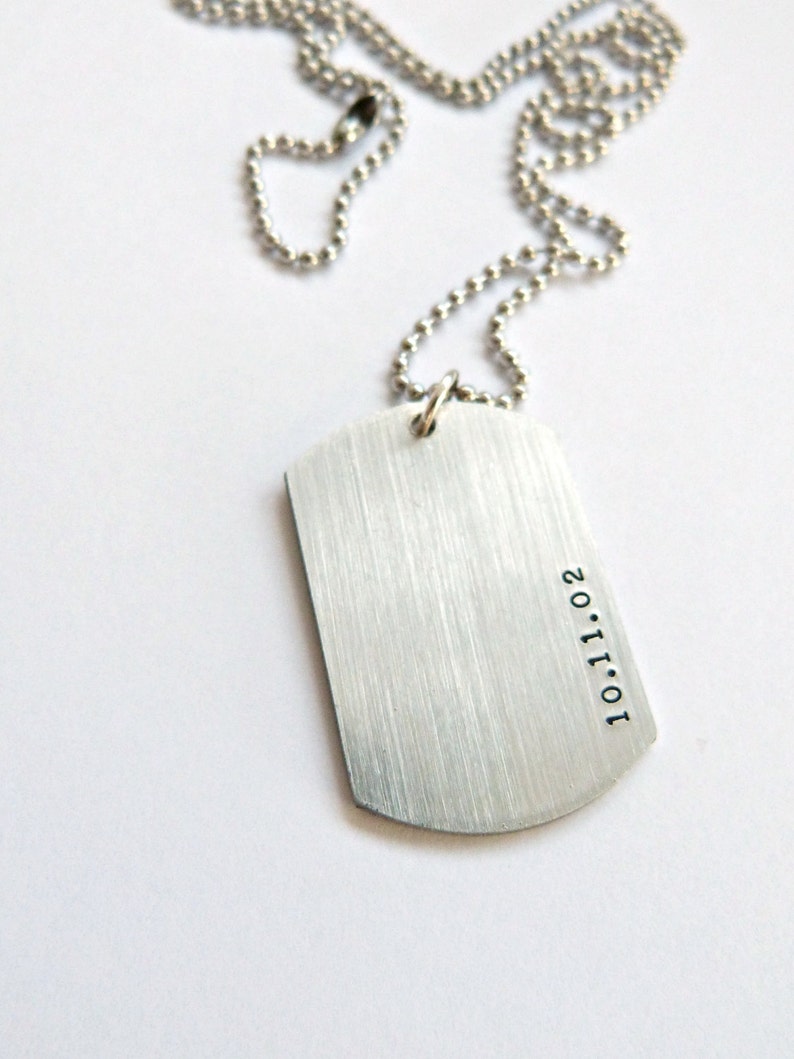 Mens Dog Tag Necklace Personalized Necklace Hand Stamped Etsy