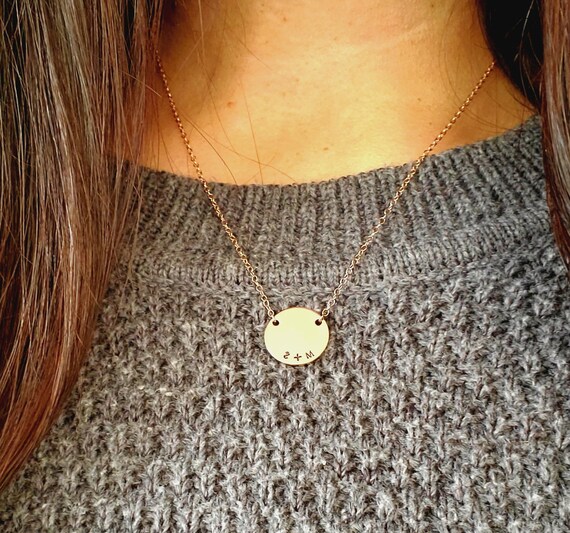 Personalized Gift for Her Disc Necklace 