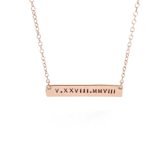 Gold Bar Necklace Mothers Day Gift 
