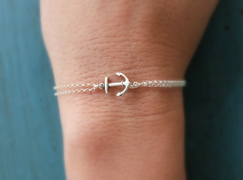 Silver Anchor Bracelet Cruise theme gift for her,nautical jewelry Navy Wife Bridesmaid Jewelry Bridesmaid Bracelet Beach Wedding