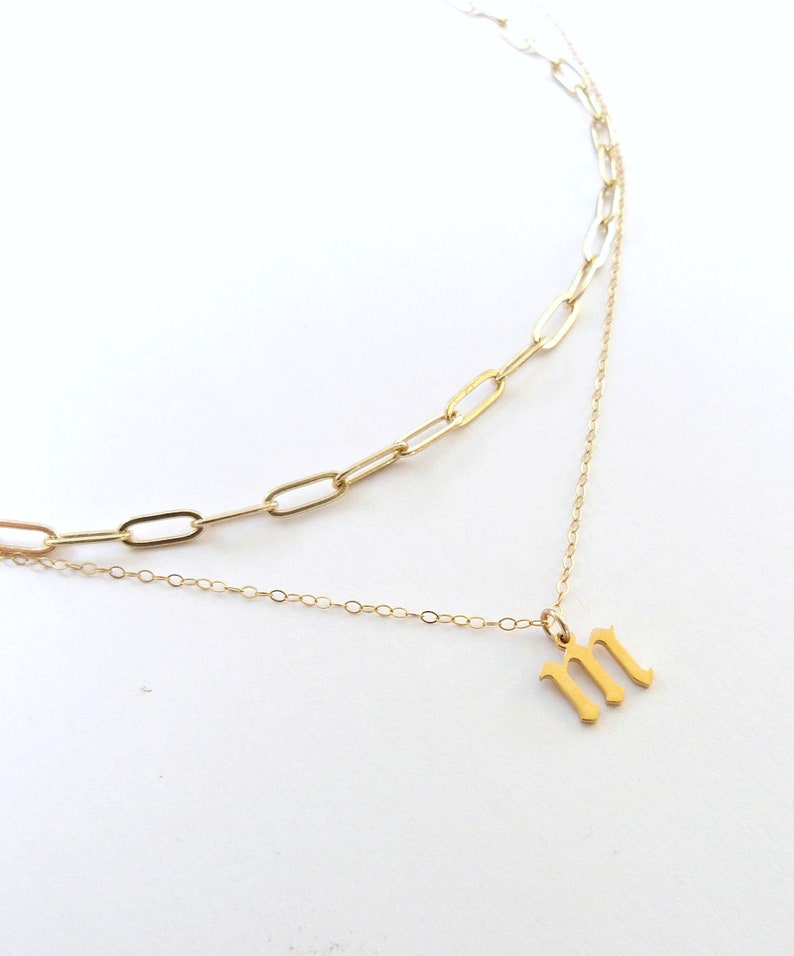 Gold Paperclip Chain Necklace Gold Choker Layering Necklace Etsy