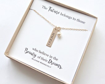 Personalized Graduation Gift, Class of 2022 High School Graduation, Graduation Gift, Gold Bar necklace, Silver Bar Necklace, Senior Gift