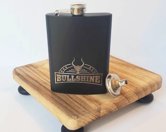 Custom Logo Flask, Laser Engraved 8 oz Flask, Personalized Flask for Men, Groomsmen Gifts, Bachelor Party Gift, Funny Gift for Boyfriend,