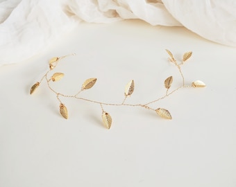 Gold Boho Hair Vine, Wedding Hair Accessories, Bridal Hair Piece, Gold Leaf Vine, Wedding Hair Accessories, Bridesmaid Hair Pin, Leaf Vine