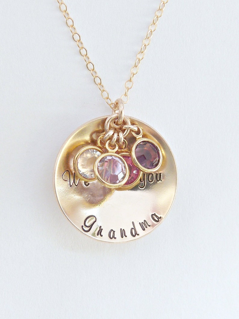 Mothers Birthstone Necklace Gift for Mom Personalized Name Etsy