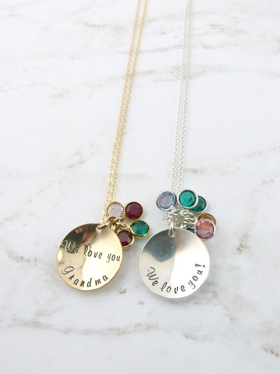 Birthstone Jewelry Grandma Necklace 