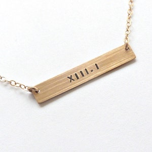 Half Marathon Necklace, Running Jewelry,Marathon Jewelry, Roman Numeral Necklace, Runners Gifts, Gold Bar Necklace