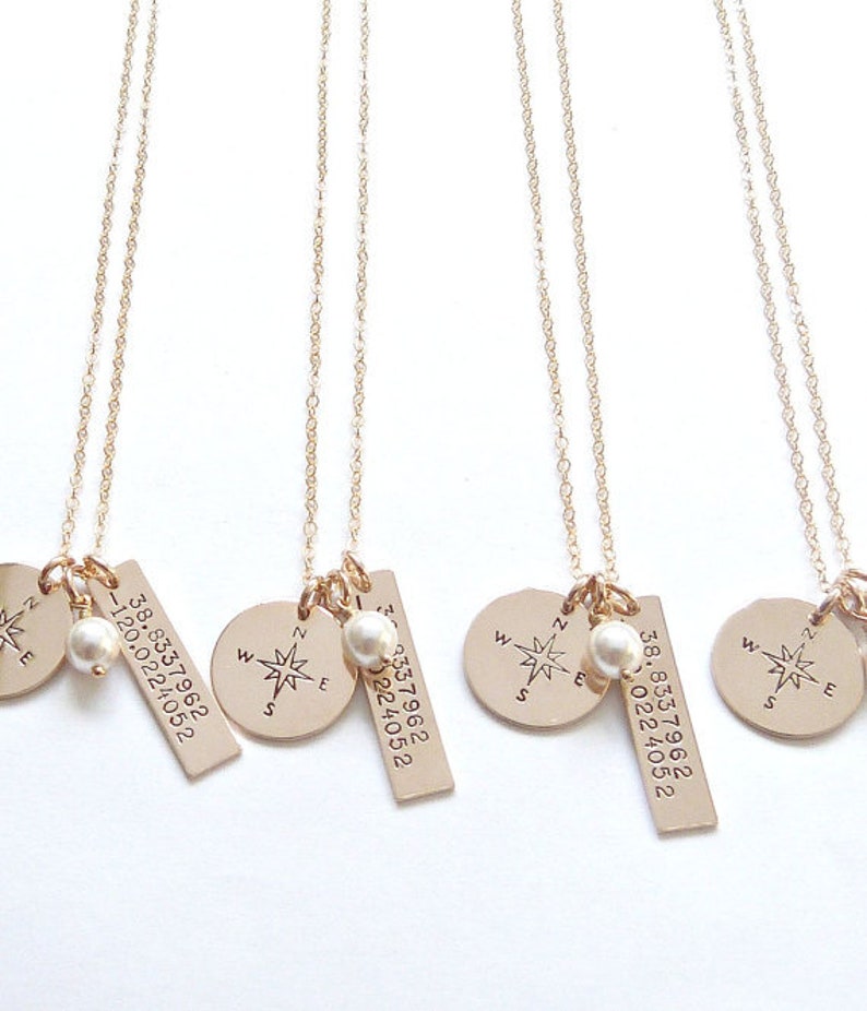Custom Coordinates Jewelry Disc Necklace Custom Latitude and Etsy