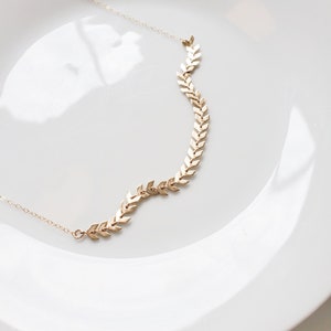 Gold Chevron Chain Necklace, Fishtail chain, Arrow Chain, Gold filled Chain, Gold Choker, Teen Gift idea, Gift for her image 4