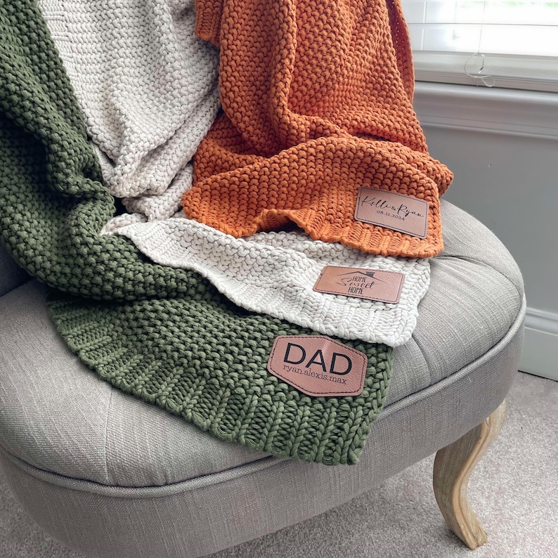 Anniversary Gift, Personalized Blanket, Custom Cozy Knit Blanket