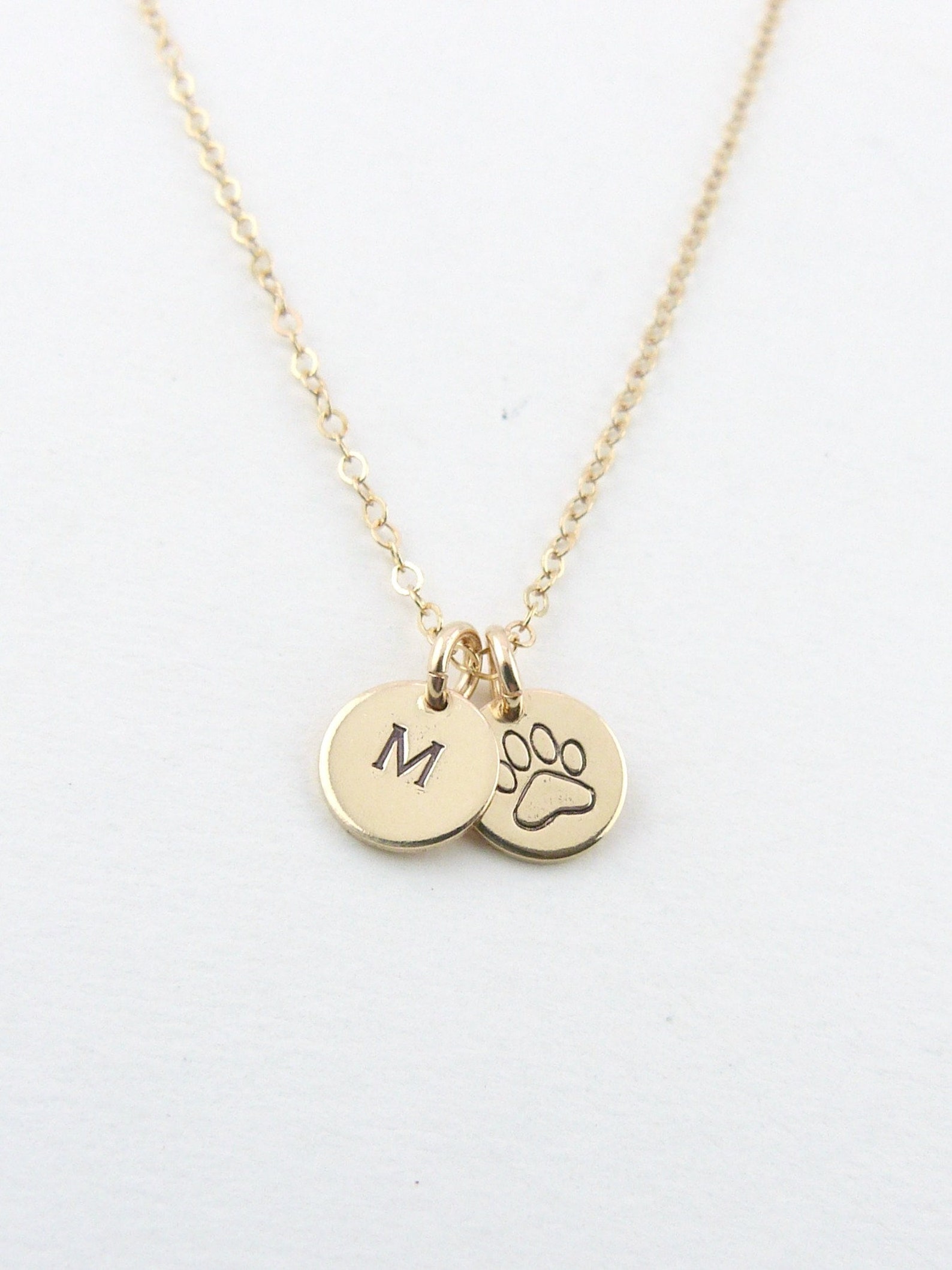 Pet Jewelry Paw Necklace Personalized Pet Initial Necklace Etsy