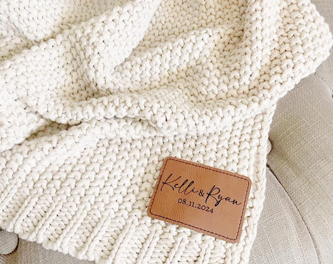 Personalized Blanket, Anniversary Gift, Custom Cable knit Blanket, Monogrammed Chunky Cable Organic Cotton Blanket, college gift,