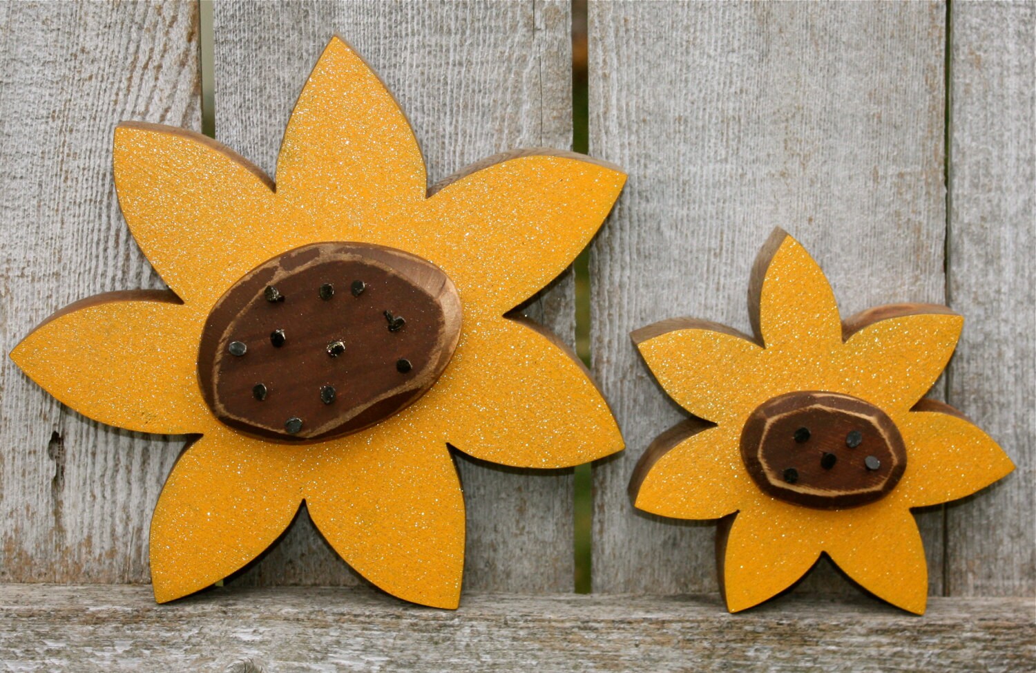 Wood Flowers Sunflowers Summer Decor Fall Decor Wooden Etsy