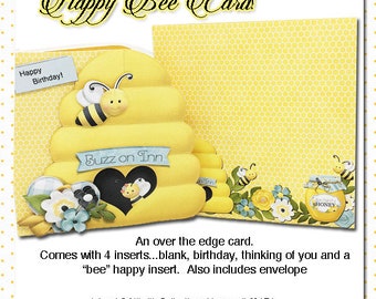 E90-Happy Bee Card-Digital Download