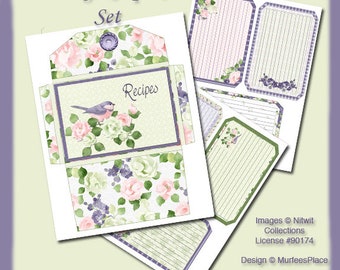 E79-Birdsong Recipe Card Set - Digital Download