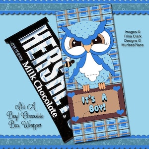 E80- It&#39;s A Boy Chocolate Box Wrapper - Digital Download