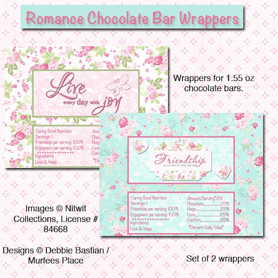E119 Digital Download Love Chocolate Bar Wrappers