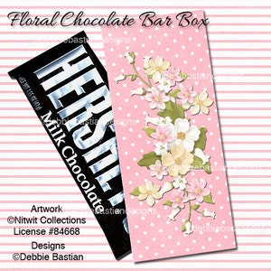 E20-Floral Chocolate Bar Box-digital download