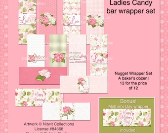 E33-Ladies Candy Bar Wrapper Set-Digital Download