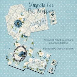 E 167 - Magnolia Tea Bag Wrappers - Digital Download