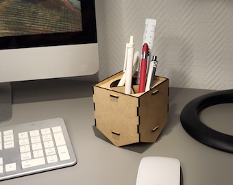 Pen stand / pen holder · MDF · Laser-cut · Self-assembly required · Plastic-free