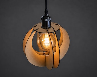 Spider Pendant Light – Handmade Laser Cut Wood Lamp Shade – Edison Bulb Pendant – Wooden Ceiling Light – Unique Home Decor