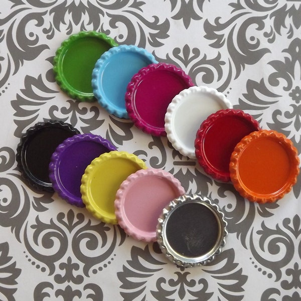 50 colored flattened bottle caps liner less You pick colors