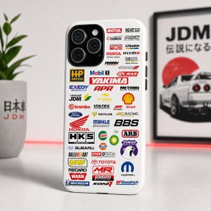 JDM Sponsor Logo Phone Case for iPhone Samsung Google Pixel | Drift Racing Brand Collage Case | Car Enthusiast Tuner Style Cover