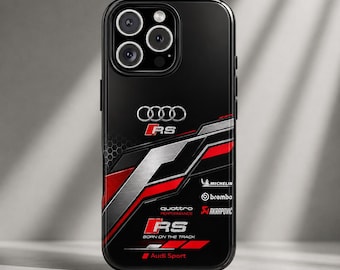 Audi RS Performance-telefoonhoesje | Op racen geïnspireerd stoer hoesje voor iPhone Samsung | Luxe Quattro Sport-beschermhoes