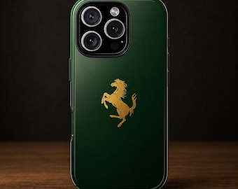 Luxury Ferrari Inspired Green Phone Case | Glossy Emerald Racing Style iPhone & Samsung Google Pixel Cover | Premium Car Guy Case