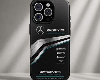 Mercedes AMG Performance-telefoonhoesje | Luxe Racing Tough-hoes voor iPhone Samsung | Beschermhoes in koolstofvezel F1-stijl