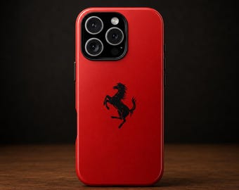 Ferrari Inspired Red Horse iPhone Case | Luxury Sports Car Phone Case | Glossy Ferrari Style Cover for iPhone & Samsung, Google Pixel