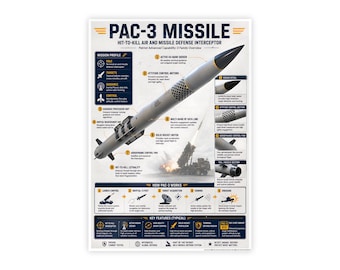 PAC-3 Missile Defense Poster — Patriot Hit-to-Kill Interceptor Wall Art